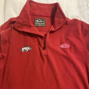 Drake fleece pullover w/ embroidered Razorback. Great condition.